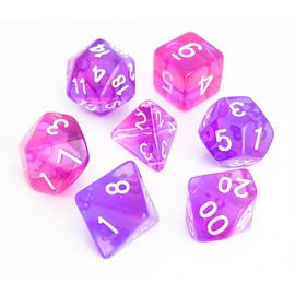 vvpesca Purple DND Dice Set – Polyhedral Dice Set for TTRPGs,Dungeons and Dragons,Role Playing Games– D20 System Dice (Clear Purple-Pink)