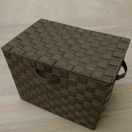 Iris Ohyama CBK-38DT Color Basket with Lid, Brown, Width 15.0 x Depth 10.2 x Height 10.2 inches (38 x 26 x 26 cm)