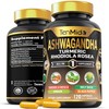 Tenmido Ashwagandha Supplements - 6in1 with Turmeric, Rhodiola, Ginger, Holy