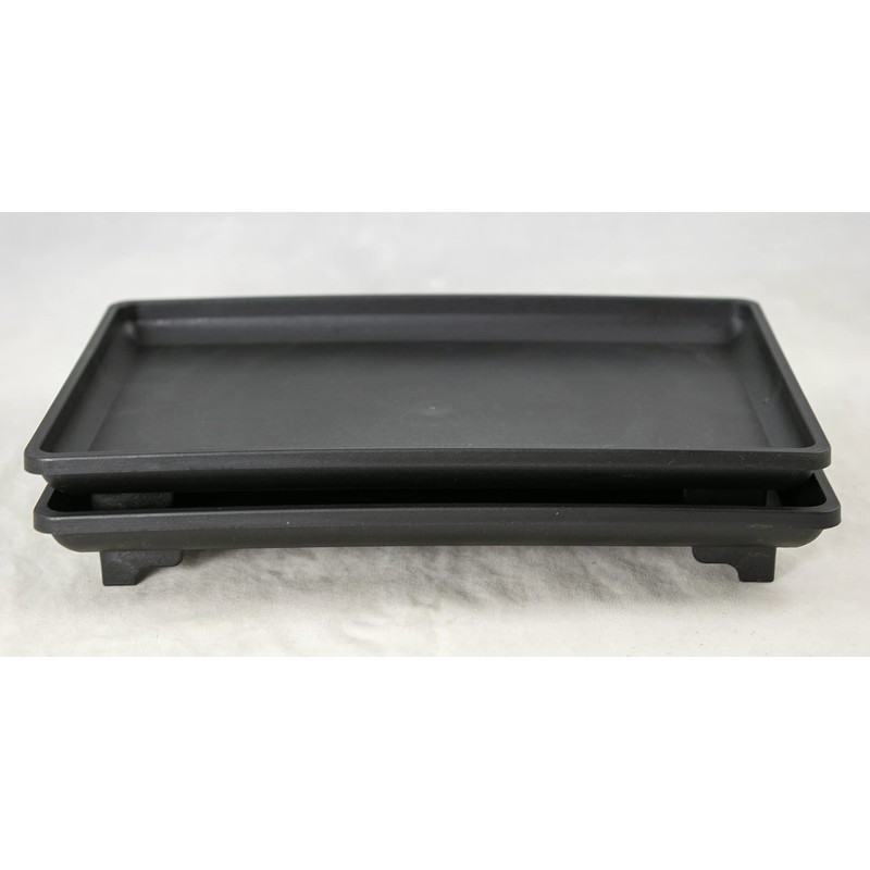 2 Rectangular Black Plastic Humidity/Drip Tray for Bonsai Tree and