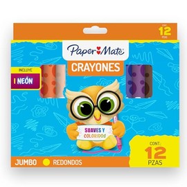 Crayones Jumbo Redondos Paper Mate 12 colores surtidos