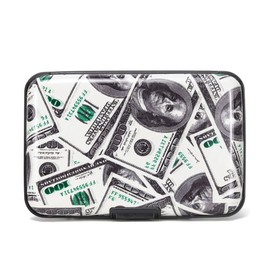 HYUTOTA Credit Card Holder, Mini RFID Aluminum Wallet Credit Cards Holder Business Card Case Metal ID Case For Men Women (Dollar)