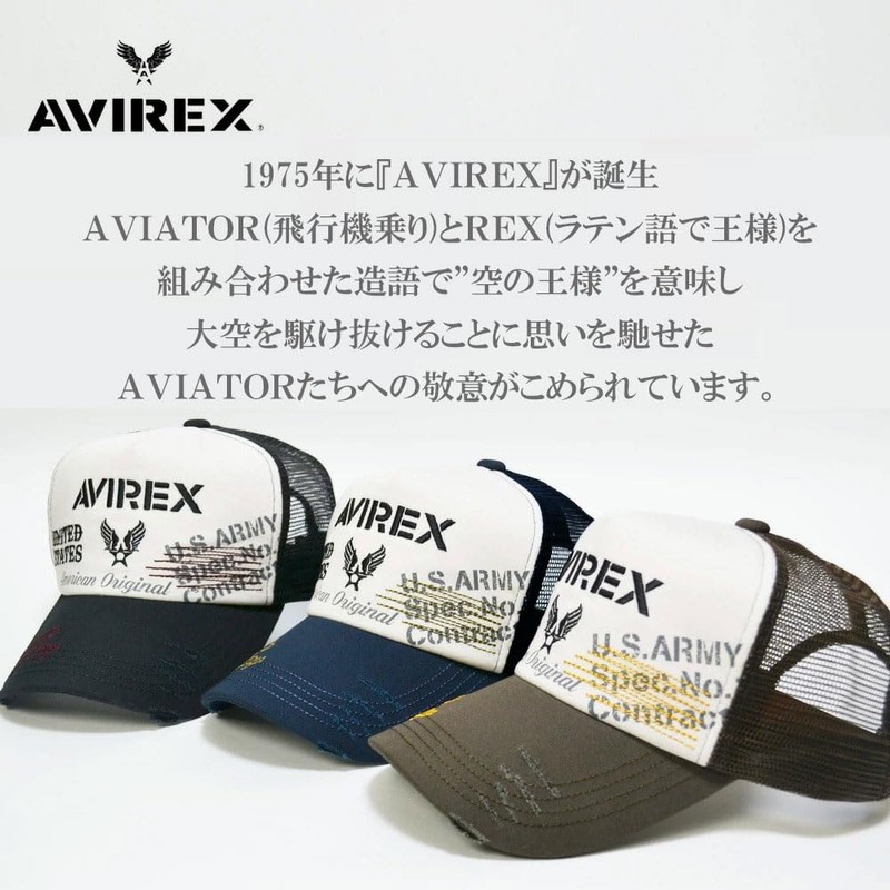 AVIREX United States 17093800 AVIREX Distressed Mesh Cap, Black