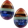 mookaitedecor Teardrop Shape 7 Chakra Thumb Worry Stone Polished Bag