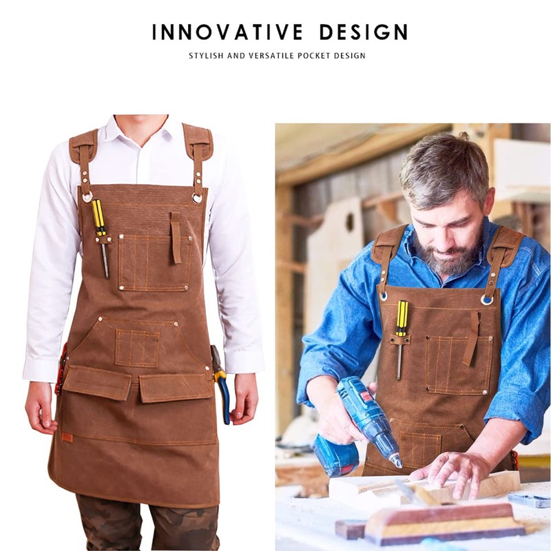 aolaso Canvas Tools Apron, Work Aprons Engineers Carpenter Painting Apron