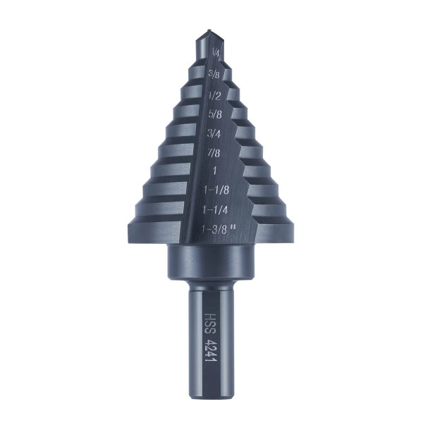 Anfrere 10 Sizes Step Drill Bit for Metal Sheet, 1/4