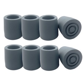 Crutch Tips - Replacement Medical Walker Drive Cane or Commode Caps, 1 Inch, 8 Counts, Gray