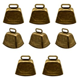 Pinenjoy 8Pcs 1.57inch Grazing Copper Bell 40mm Farm Animal Bronze Bell Cow Horse Sheep Dog Cat Goat Anti-lost Bell for Pet Collar Accessories Christmas Decoration