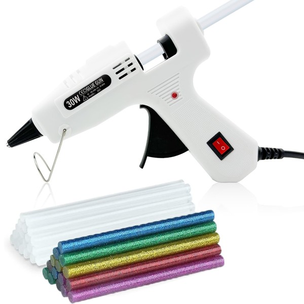 Liumai Hot Melt Gun Kit with On/Off Switch, Hot Glue Gun Mini for Crafts with 30Pcs Glue Sticks for DIY, Crafts, Home School Project, 30W