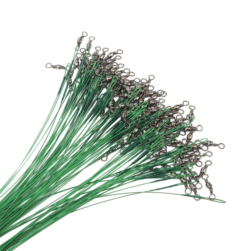 Fishing Wire Leader, Swivels Snap 100PCS Protective Fishing Leader for