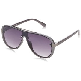 Rocawear mens R1493 Modern UV Protective Aviator Shield Sunglasses Gifts for Men with Flair 65 mm, Matte Metallic & Grey, mm US