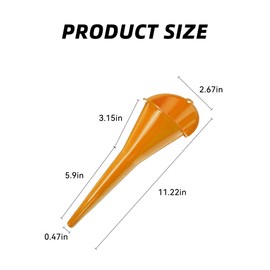 Tioollev 2 PCS Oil Funnel, Automotive Multi-Function Plastic Fuel Funnel with Long Neck, Universal Engine Oil Funnel for Filling Oils Gas Lubricants and Fluids, Car Accessories (2PCS-Orange)