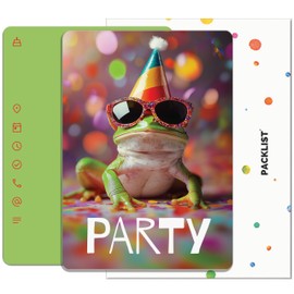 PACKLIST® Frog Party Invitation Cards - 12 x Perfect Birthday Invitations - Invitation Cards for Boys & Girls, Ideal for a Fun and Memorable Animal or Jungle Theme Celebration!