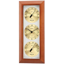 enpekkusu Weather Meter, Temperature and Humidity Meter, uxeza-taimu Wall Made in Japan Brown TM – 726