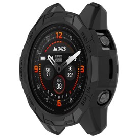 [RuenTech] Compatible Cover Case for Garmin Fenix7X/Fenix 7X PRO/Garmin EPIX pro 51MM Full Coverage Soft TPU Material Protective Cover Shock Resistant Easy Handling Ultra Thin 1pc (Black)