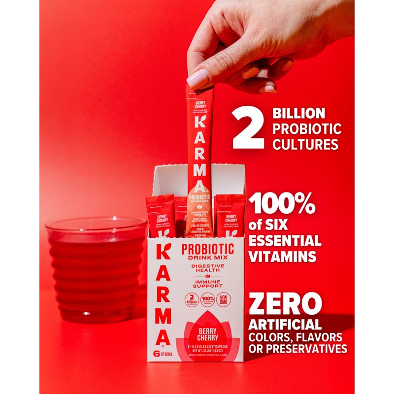 Karma Karma Probiotic Hydration Packet - 6 Pack, Strawberry Lemonade