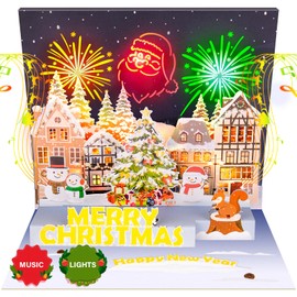 FITMITE Christmas Town Fireworks Greeting Card Paper