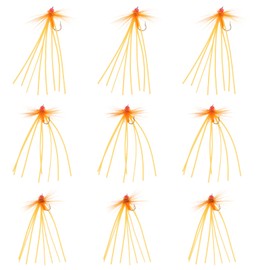 SG Store 9x Red Bead Orange Octopus Fly Lures Hook Size 10/12/14 3x each Suitable for Trout Fishing