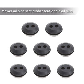 eMagTech Pack of 8 5 x 19 mm 2 Hole Fuel Tank Rubber Grommets Black for Cutter Grass Trimmer Lawn Mower Brush Cutter Blower Parts