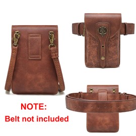 Steampunk Small Crossbody Bag Shoulder Purse Pocuh Cellphone Wallet Satchel with Belt Loop (Brown-Snake Skin 089)