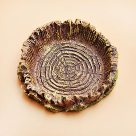 HugeDE 2 Pcs Resin Reptile Water Dishes - Large Reptile Bathing & Feeding Platform for Lizard, Bearded Dragon & Fish Tank Decor