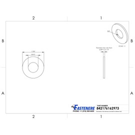 5/16" Solid Brass Flat Washers, Commercial Standard, Grade 360, Plain Finish, Quantity 50