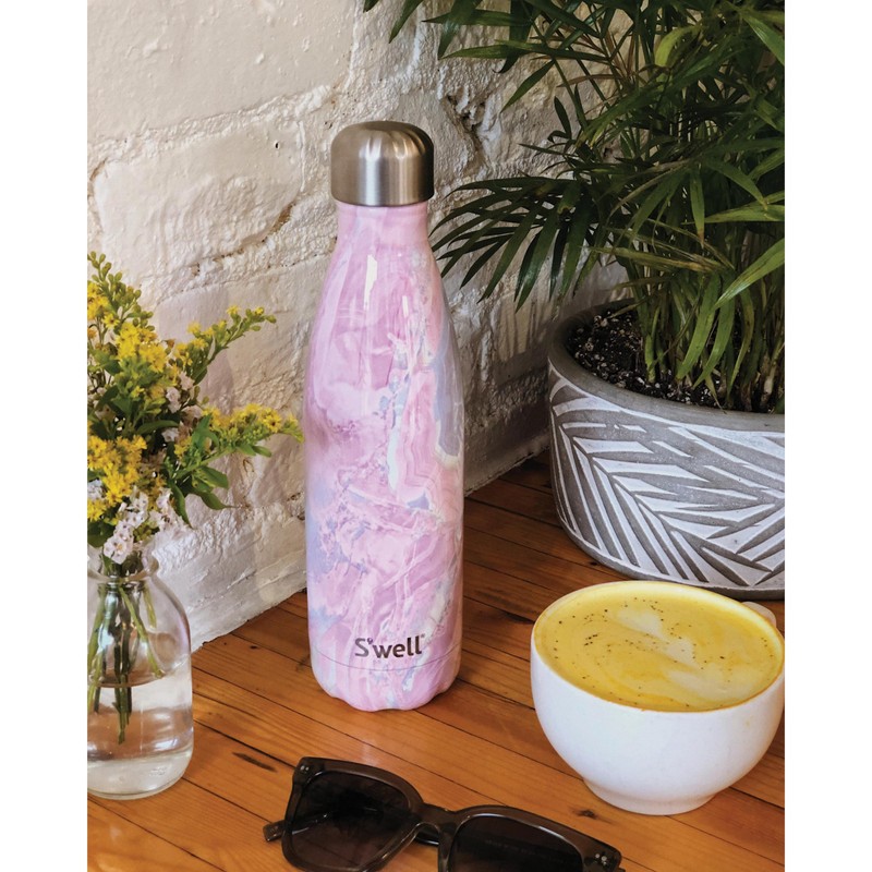 S'well Stainless Steel Water Bottle, 17oz, Geode Rose, Triple Layered