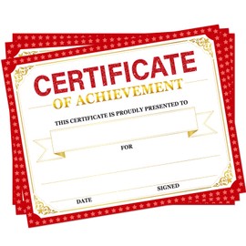 30 Pieces Certificate of Achievement Student Awards Certificates Paper Month Certificates 8.5 x 11 Inch (Red)