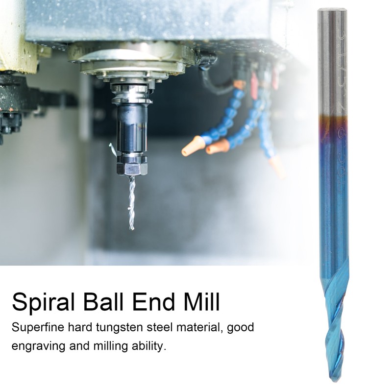 Ballnose Cutter Ball End Mill Blue Coated Spiral Router Bit