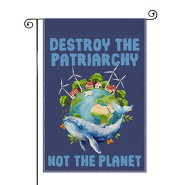 SRWNFOS Destroy The Patriarchy Not The Planet Garden Flag, Double Sided Home Yard Outdoor Farmhouse Indoor Decor Banner, Save The Planet Decor for Feminist, Women Rights Gifts for Family Friend BFF