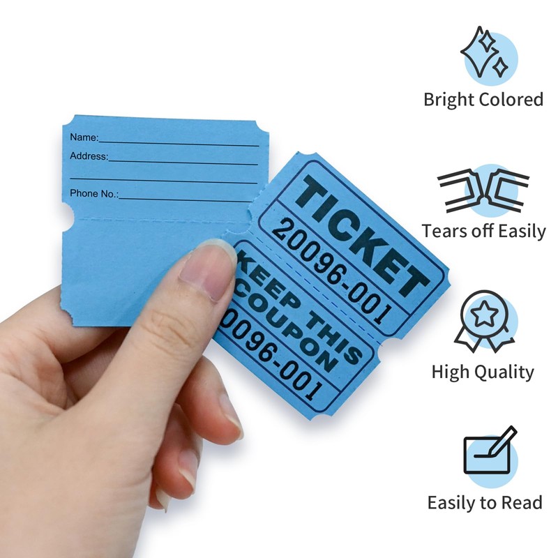 L LIKED Raffle Tickets Double Rolls 1000 Per Roll 50/50