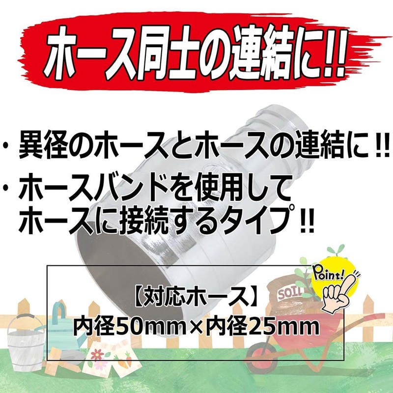 セフティー3(Safety-3) 異径 ホース用コネクター 50×25mm