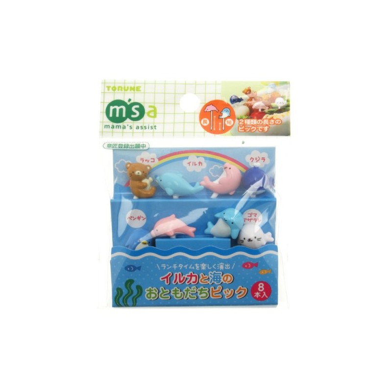 Kotobuki Food Picks for Bento Boxes, Marine Animal Pals