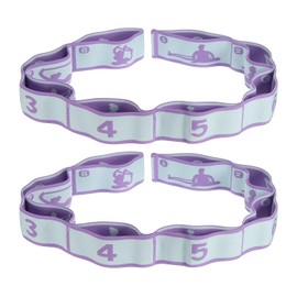 PATIKIL Exercise Bands, 35.4 Inch 2 Pcs Yoga Stretching Strap Latin Elastic Bands for Physical Dance Stretch Pilates Resistance Bands for Working Out, Purple