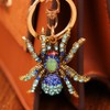 kcrygogo Antique Alloy Blue Diamond-Inlaid Spider Keychain - Fashionable Animal