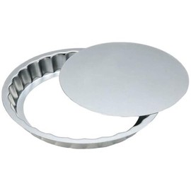 Tiger Crown 919 Tart Pan, Silver, 7.9 x 0.9 inches (200 x 24 mm), Baking Pan, Steel, Chrome Plated Pie Plate, Removable Bottom