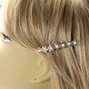 Decorative Hair Clip Seven Flowers Rhinestone Crystal Hair Barrette, Large