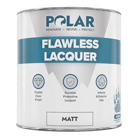Polar Clear Lacquer Paint - 1 Litre | Matt Finish | Quick Drying & Durable Lacquer for Wood, Plastic, Metal, Concrete, Glass & Ceramics | Water Resistant Coating for Interior & Exterior Surfaces