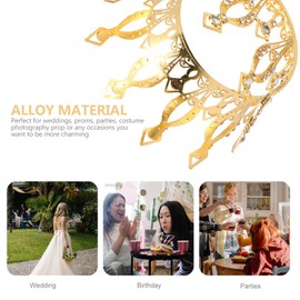 Minkissy Womens Hair Accessories Tiara Crystal Rhinestone Tiara Princess Pageant Elegant Tiara Hair Accessory for Wedding Party Adults Style Golden Kids Tiara