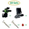 Twippo 10 Kits 2 Pin Connector Weather Pack Connectors Kit