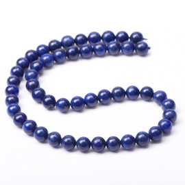 AD Beads Smooth Natural Gemstone Round Loose Beads 15" 4mm 6mm 8mm 10mm (8mm, Blue Lapis)
