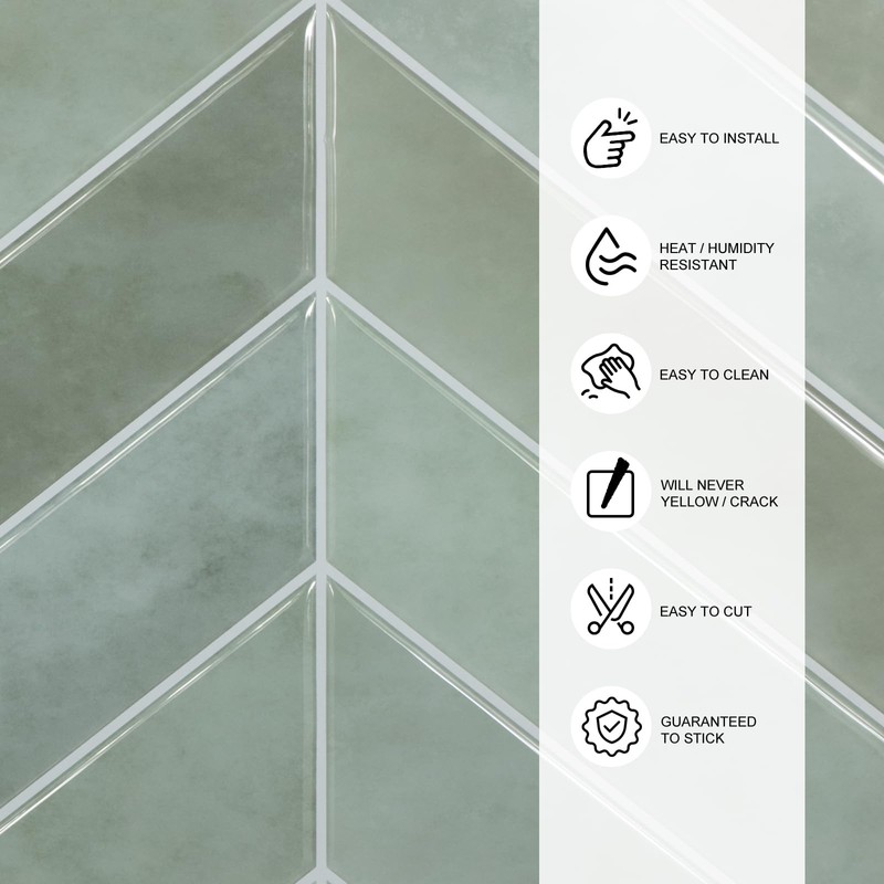 AllDecoo Peel and Stick Backsplash for Kitchen,New Upgrade Herringbone Premium