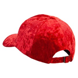 Women's Baseball Crushed Velvet Cap - Red OSFM