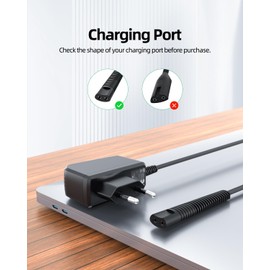 12 V Charging Cable for Braun Shaver Charger (Compatible with Series 9 7 5 3 1 Power Supply)