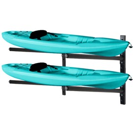 JUSTOOP Kayak Storage Rack for 2 Kayak, Adjustable Wall Mount Kayak Racks for Garage and Outdoor Storage, 550LBS Weight Capacity