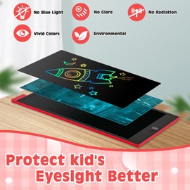 LCD Writing Board Children 12 Inches, cimetech Magic Board with Pen, Elastic Rope, Eye Protection Painting Board with Lock & Erase Function, Christmas Children Gifts Toys 3 4 5 6 7 8 Years Girls Boys