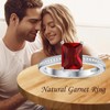 Gnteey Gemstone Rings 925 Sterling Silver 8x6 mm Emerald Cut