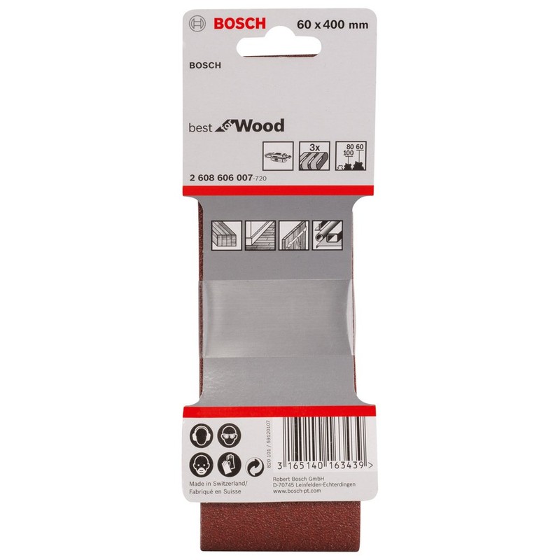 Bosch Professional 3 pcs. Sanding Belt Set Best for Wood