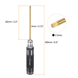 HARFINGTON RC Hex Screwdriver 2.5mm Titanium Hexagon Screwdrivers Wrench RC Hex Driver Repair Tool for RC Models Car Helicopter Boat, Black