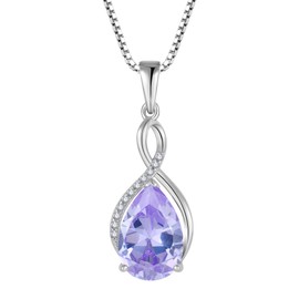 EJARY June Birthstone Alexandrite Necklace for Women 925 Sterling Silver Infinity Pendant Necklaces Anniversary Christmas Birthday Jewelry